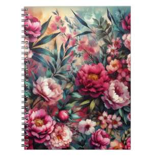 Cahier de notes Jardin de pivoines écloses