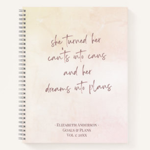 Cahier de Notes Objectifs & Plans Beige