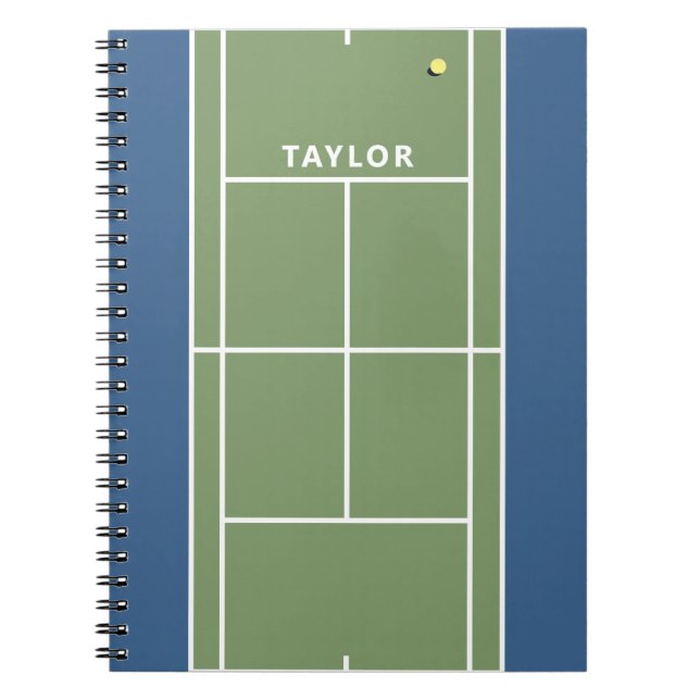 Cahier de notes personnalisé pour cadeau de tennis (Devant)