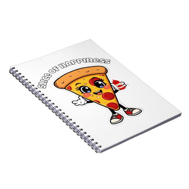 Cahier de notes Pizza Mignon Kawaii Couverture de  (Côté Droit)