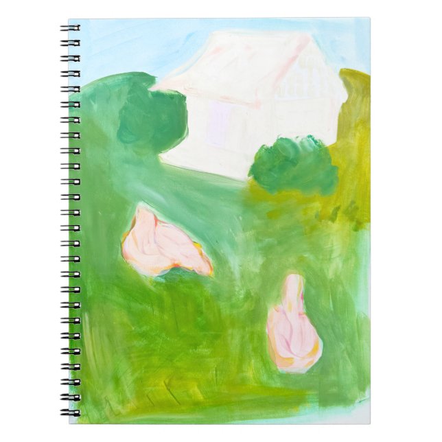 Cahier de notes Poules en pâture (Devant)