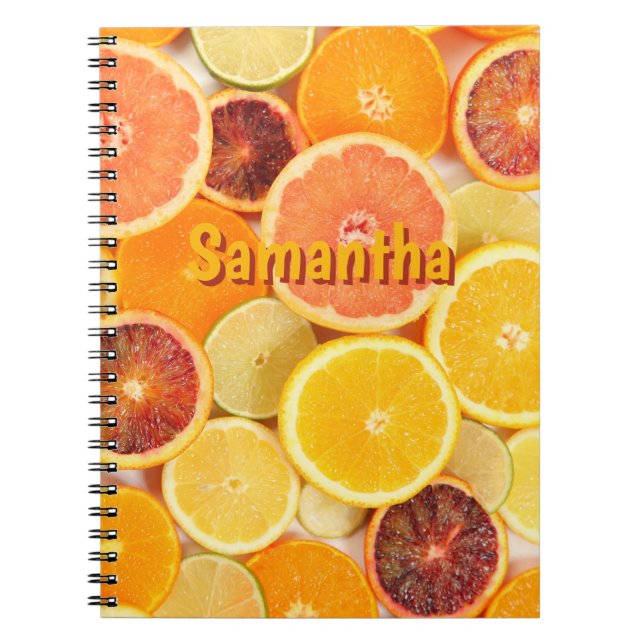 Cahier de notes sur les agrumes personnalisé – Éco (Devant)