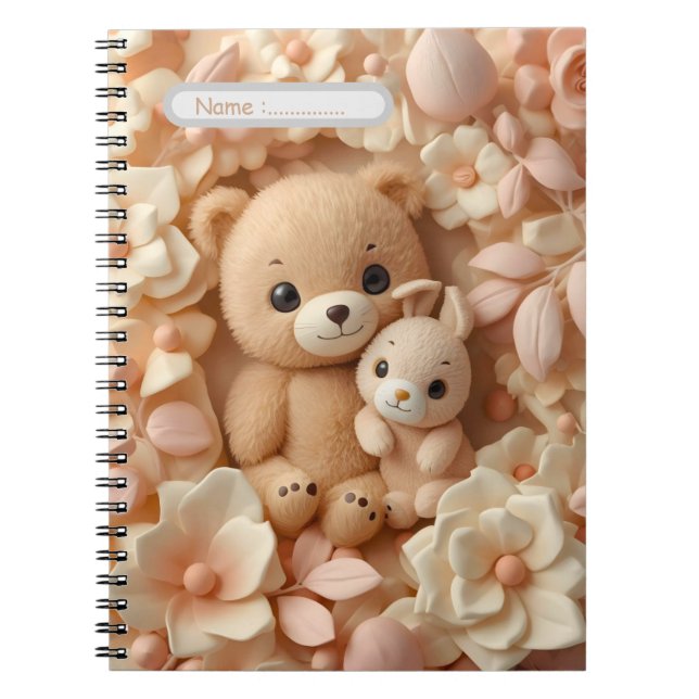 Cahier de notes sur les bébés animaux mignons (Devant)