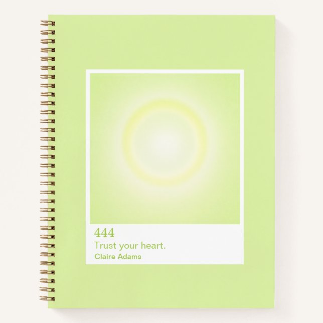 Cahier de numéro d'ange de l'aura vert citron (Devant)