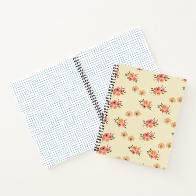 Cahier de papier graphique à motif floral aquarell (Intérieur)