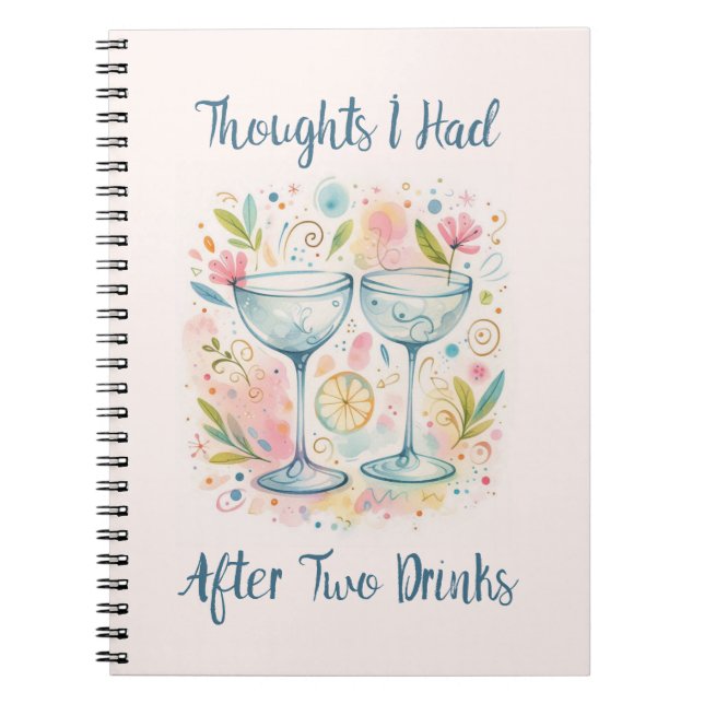 Cahier de pensées après deux verres (Devant)