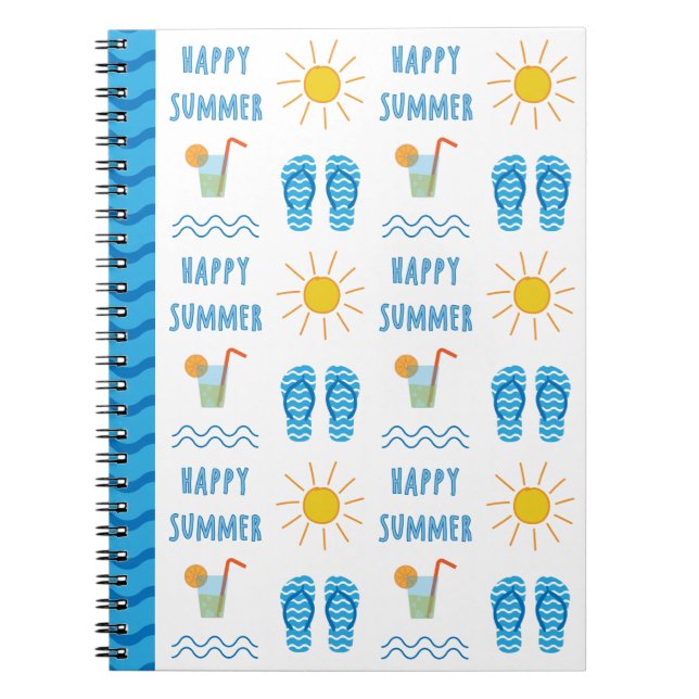 Cahier de photos de motifs d'été heureux (Devant)