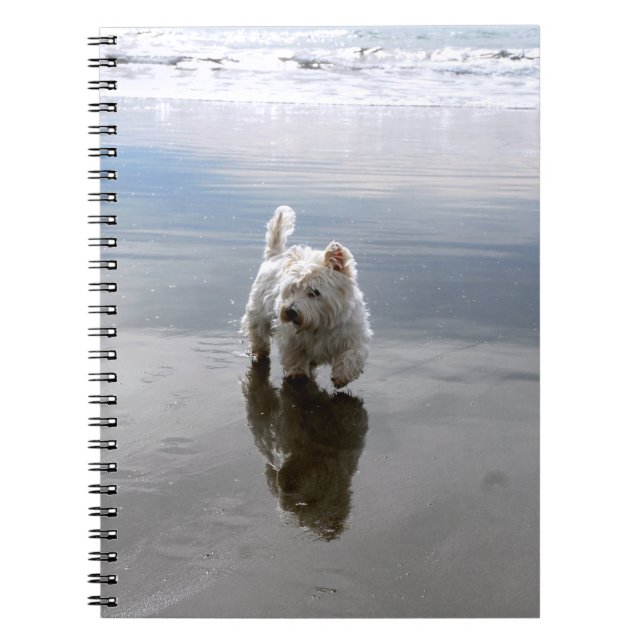 Cahier de photos de réflexions de Westie de plage (Devant)