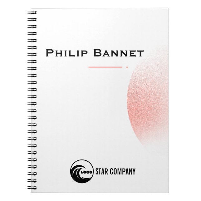 Cahier de photos en spirale rose corail élégant et (Devant)