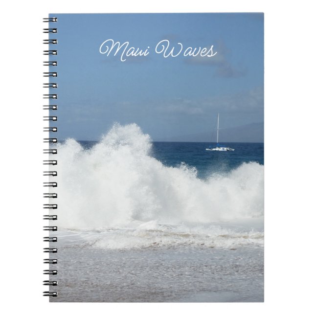 Cahier de photos spirale des vagues de Maui (Devant)