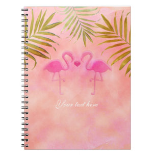 Cahier de plage tropicale Deux Flamants Roses