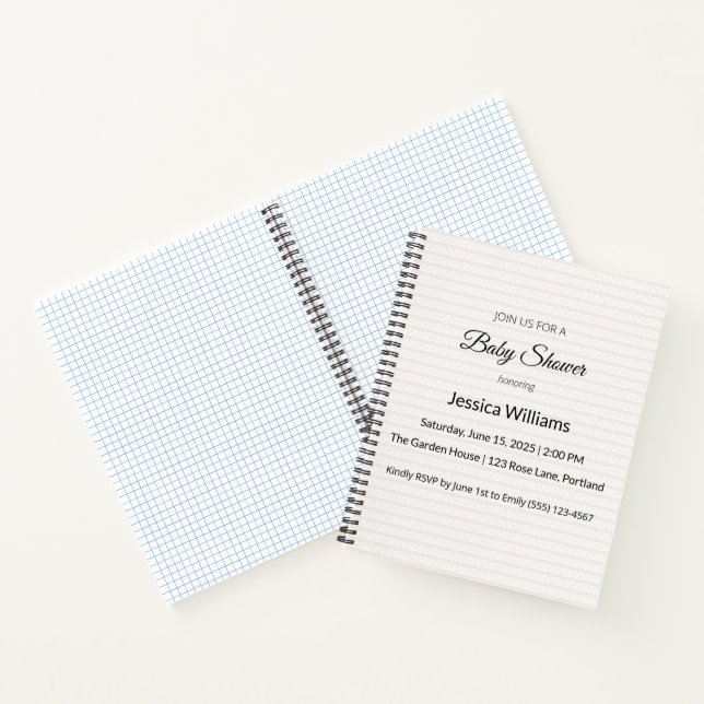 Cahier de planification de Baby Shower | Élégant N (Intérieur)