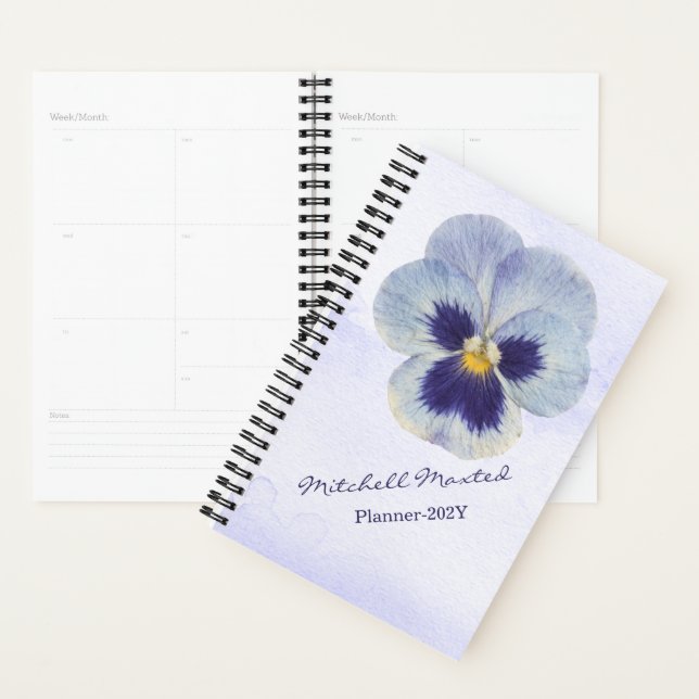 Cahier de planification personnalisé à motif flora (Devant avec enveloppe)