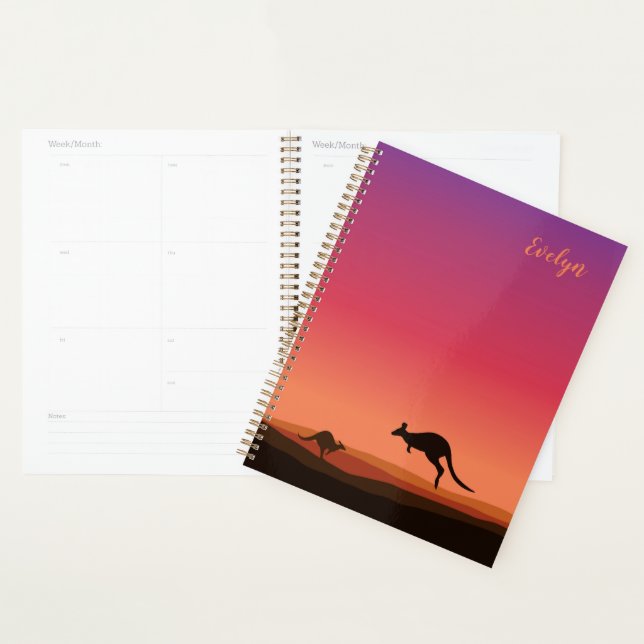 Cahier de planification personnalisé à thème kango (Devant avec enveloppe)