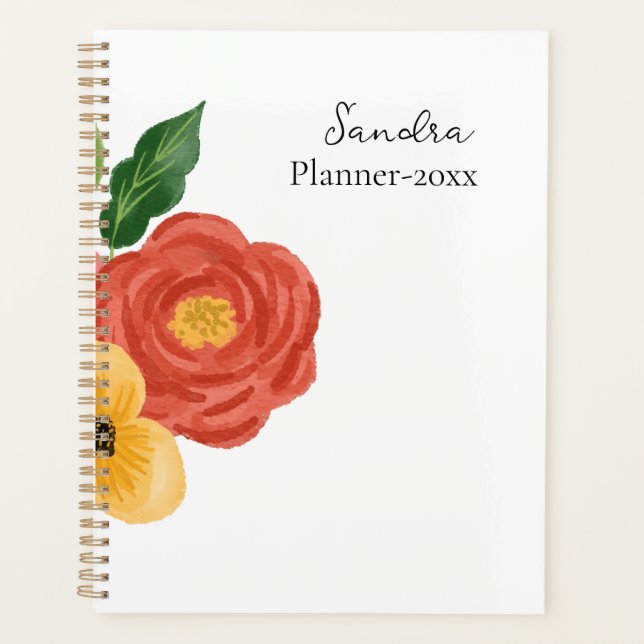 Cahier de planification personnalisé Elegant Rose  (Devant)