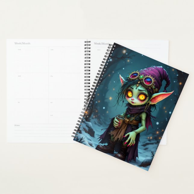 Cahier de planification spirale Lil Elfie (Devant avec enveloppe)