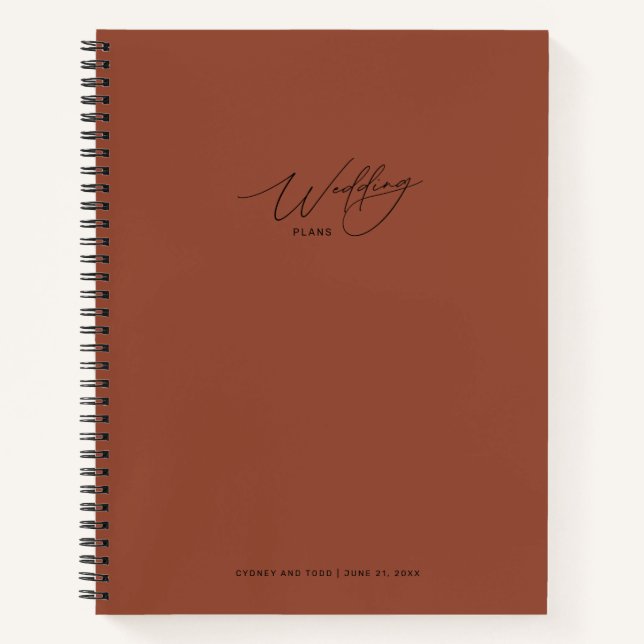 Cahier de plans de mariage en terre cuite (Devant)