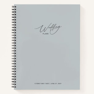 Cahier de plans de mariage gris poussiéreux