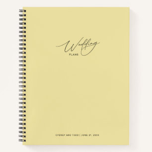 Cahier de Plans de Mariage Jaune Crème