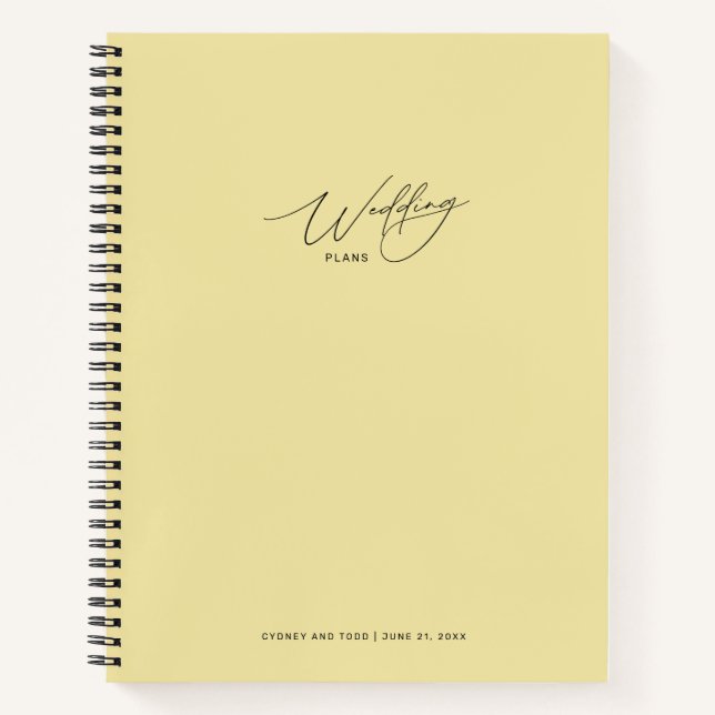 Cahier de Plans de Mariage Jaune Crème (Devant)