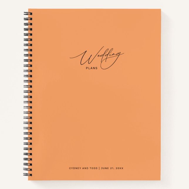 Cahier de Plans de Mariage Papaye Orange (Devant)