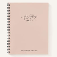 Cahier de plans de mariage rose blush rose