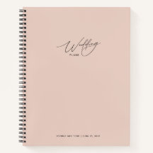 Cahier de plans de mariage rose blush rose
