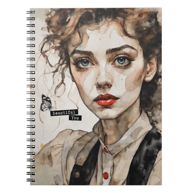 Cahier de portrait à l'aquarelle "Beautiful You" (Devant)