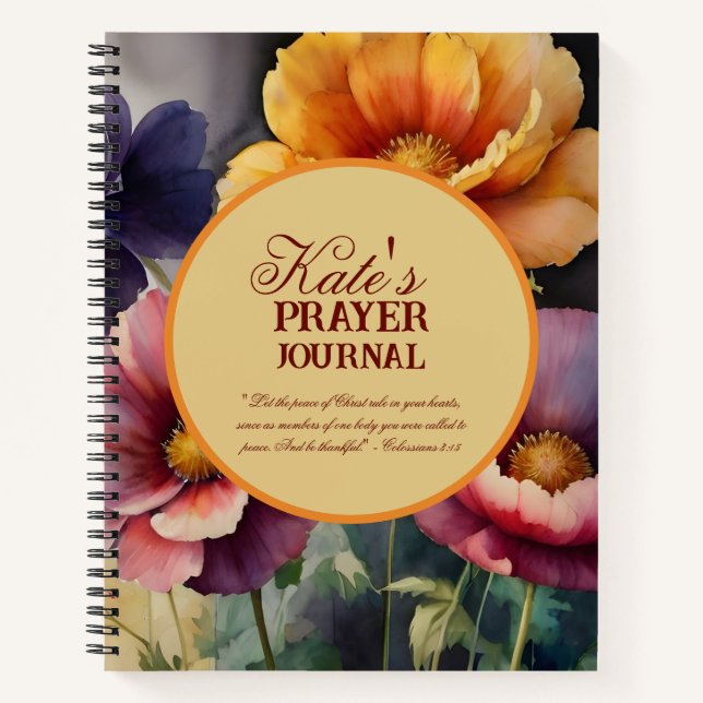 Cahier de prière floral aquarelle (Devant)