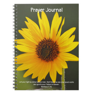 Cahier de prières avec versets bibliques Tournesol