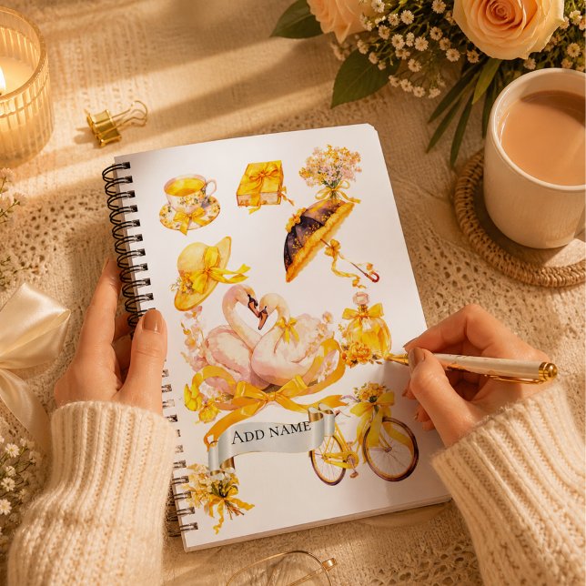 Cahier de printemps à l'esthétique jaune élégant – (Créateur téléchargé)