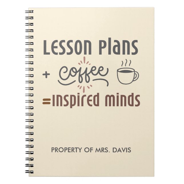 Cahier de professeur à nom personnalisé - Plans de (Devant)
