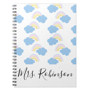 Cahier de professeur de script de nuages arc-en-ci
