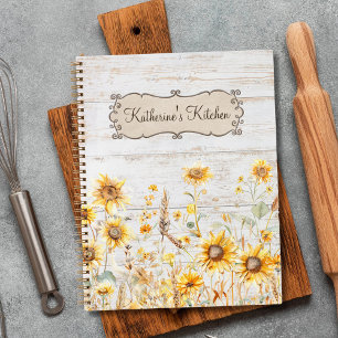 Cahier de Recette de Famille en Bois de Tournesol 