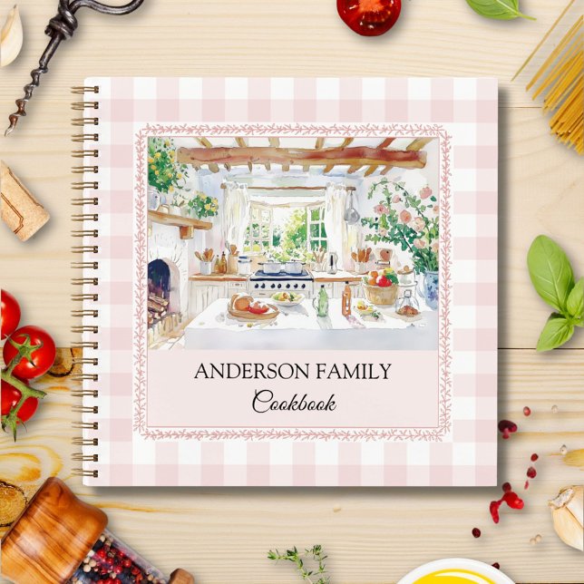 Cahier de Recette de Famille Rose Gingham Cuisine  (In situ)