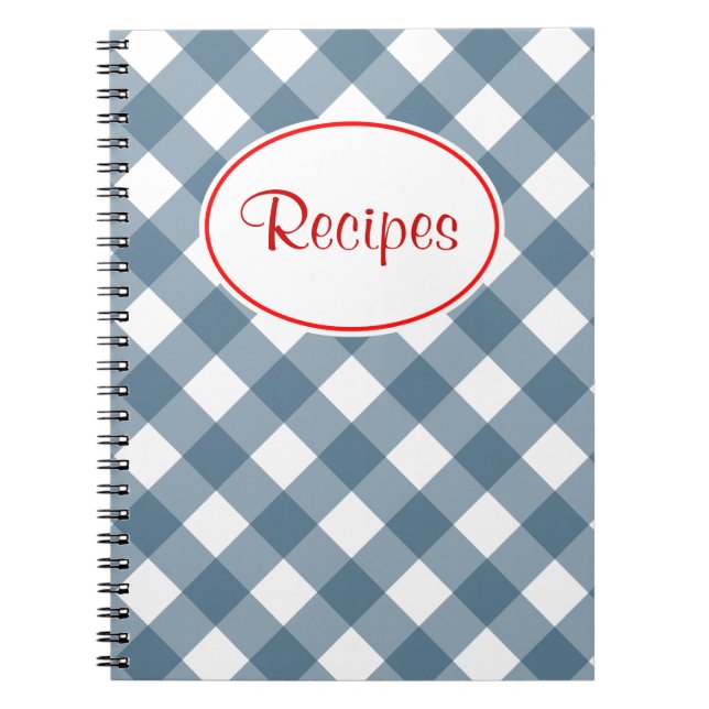 Cahier de recettes à carreaux bleus (Devant)