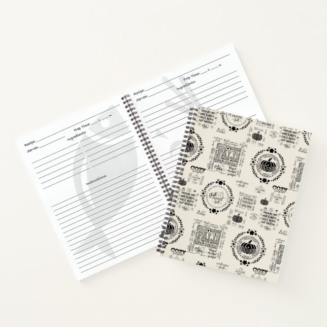 Cahier de recettes à spirale Automne  (Intérieur)