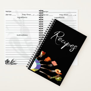 Cahier de recettes à spirales pour la nourriture m