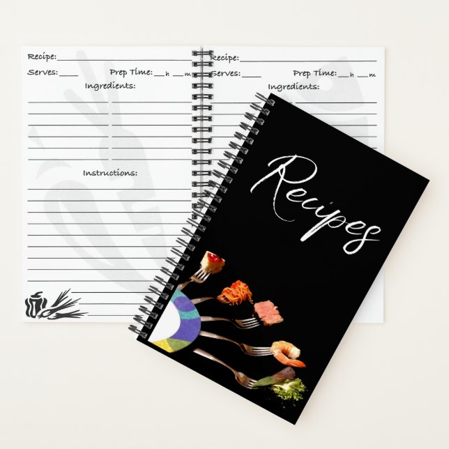 Cahier de recettes à spirales pour la nourriture m (À l'intérieur)