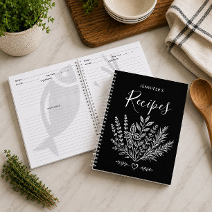 Cahier de recettes de famille noire moderne