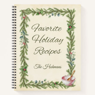 Cahier de recettes de vacances nom personnalisé