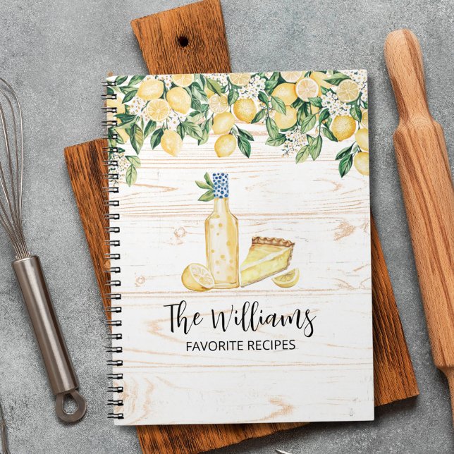 Cahier de recettes en bois blanc avec citronnier j (In situ)