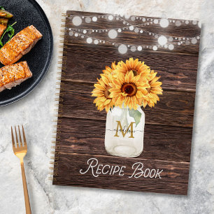Cahier de recettes en bois de jarre Mason à tourne