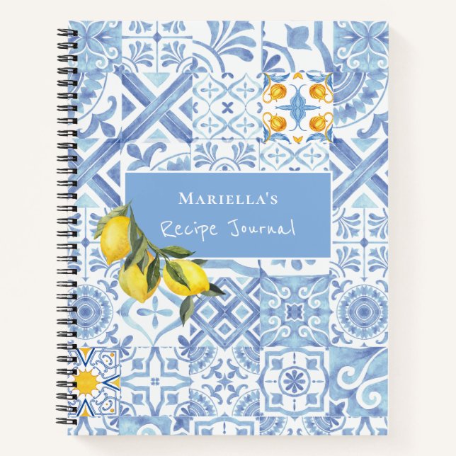 Cahier de recettes personnalisé Lemon Design (Devant)
