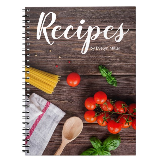 Cahier de recettes rustique personnalisable (Devant)