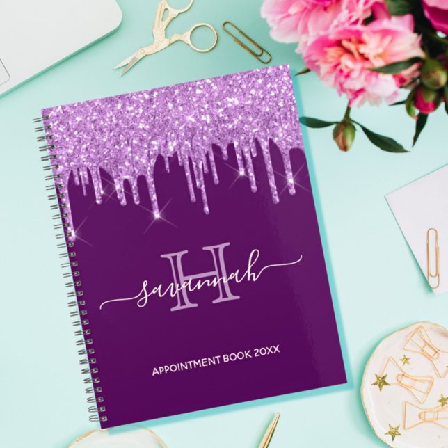 Cahier de rendez-vous de parties scintillant viole (Créateur téléchargé)