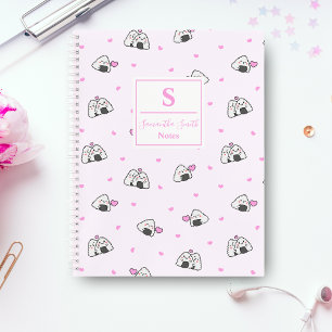 Cahier de rentrée scolaire monogramme rose mignon