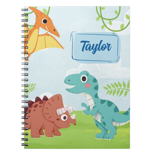Cahier de rêves de dinosaures mignons – Journal am (Devant)