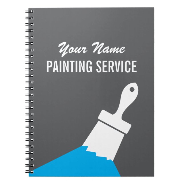 Cahier de service de peinture avec logo de pinceau (Devant)