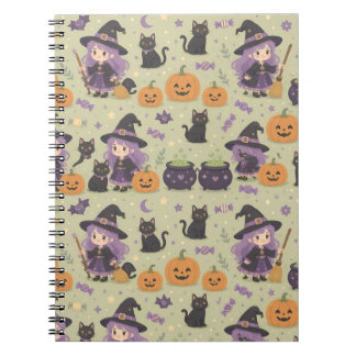 Cahier de sorcières de Halloween mignon et effraya